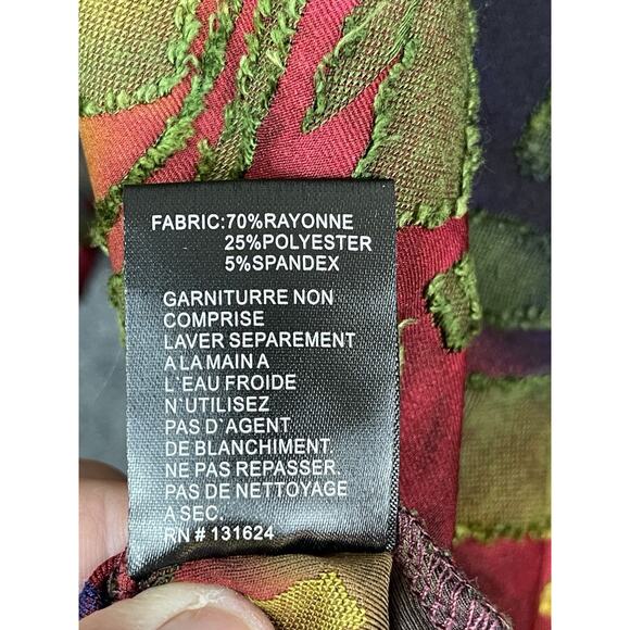 Calessa Plus Size 3X Burnout Tie-Dye Knit Crew Neck 34 Sleeve Asymmetric Dipped - Picture 9 of 11